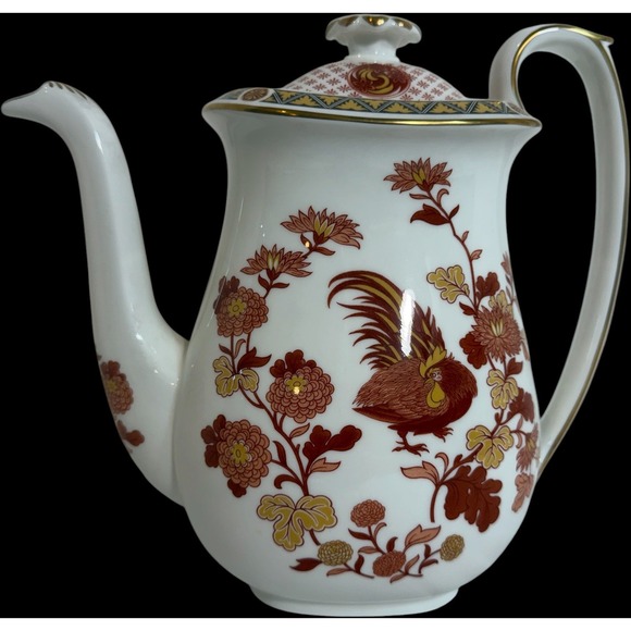 Wedgwood Other - Wedgwood Golden Cockerel Coffee Pot Bone China England Rooster Floral Gold Trim